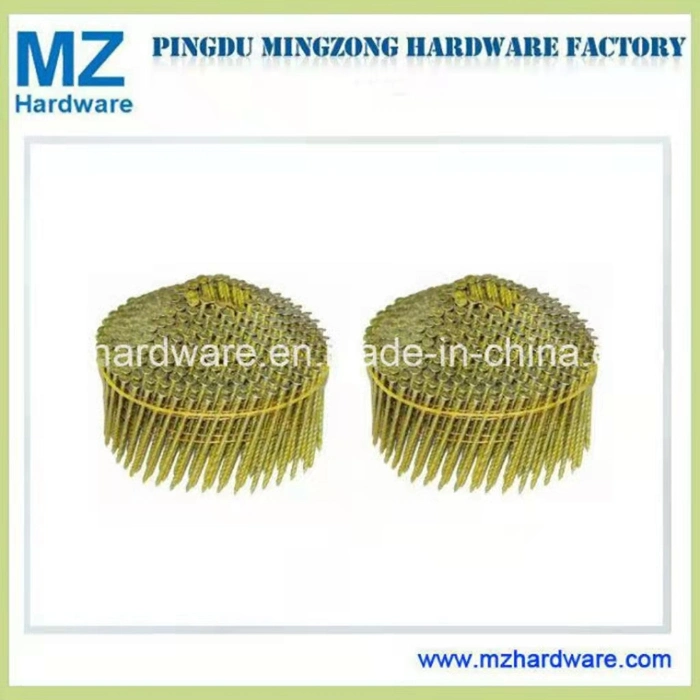 Collected Coil Nail Yellow Zinc Can Be Used with Pneumatic Nail Gun