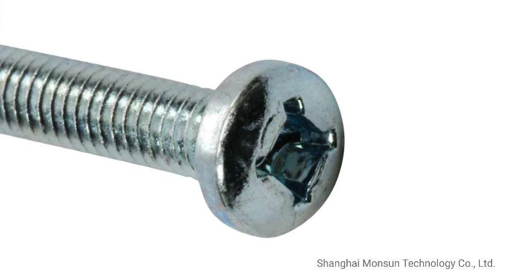 #8 Pan Head with Combi-Cross Square Drive Zinc Plated Steel Machine Thread Cabinet Handle Furniture Screws