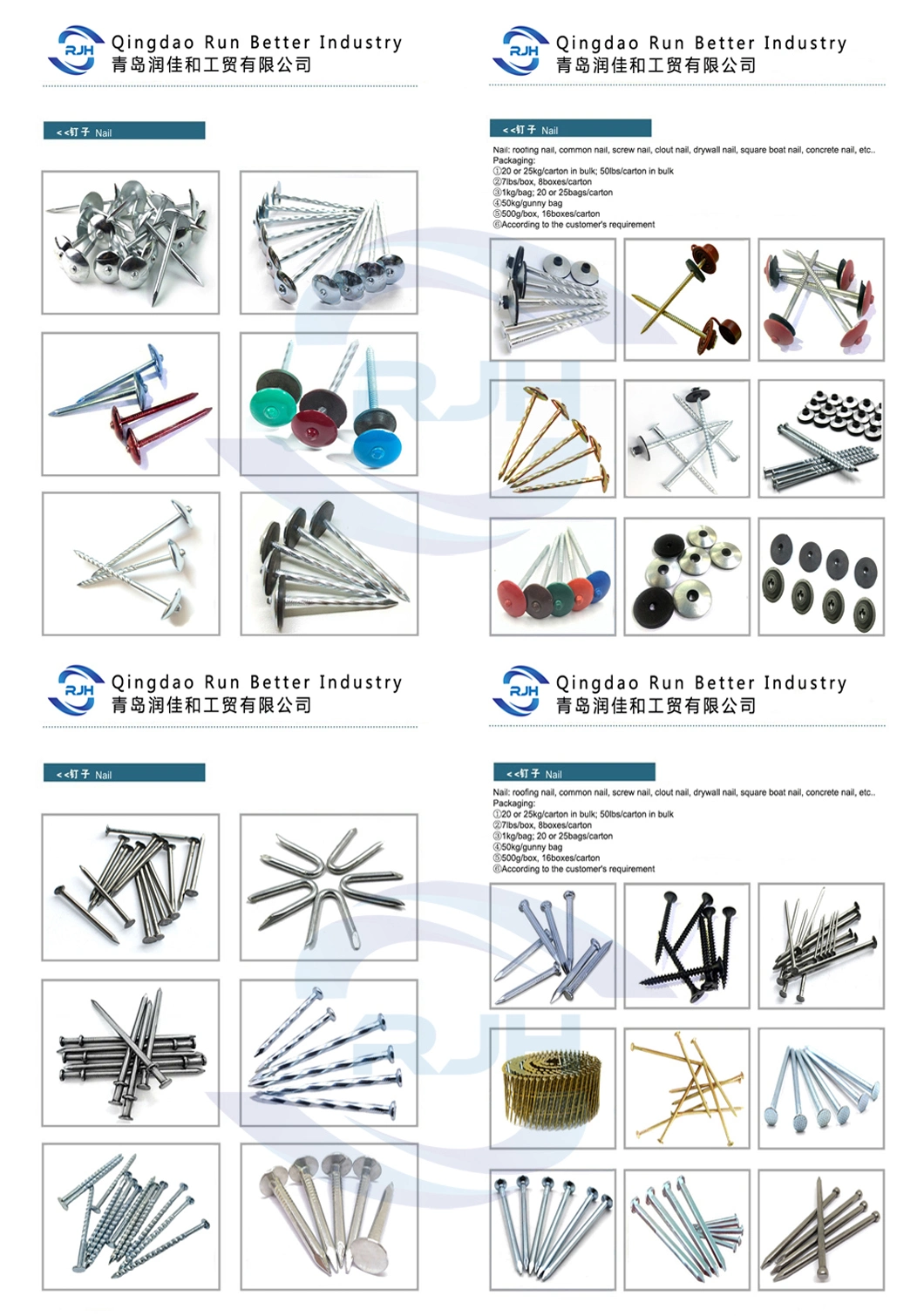 2-1/2 Inch 3 Inch Smooth or Twisted Galvanized Umbrella Roofing Nail South Africa