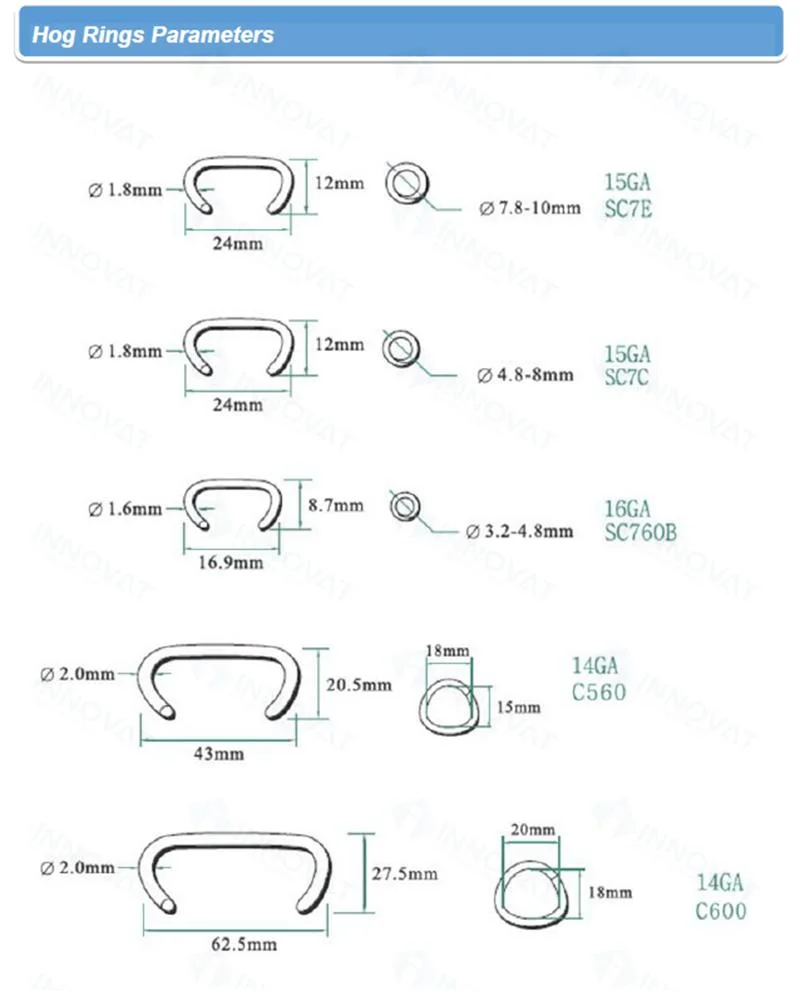 Hr22 Hr25 Dring Nail Poultry Cage C-Ring Hog Ring/ Pneumatic Staples Hog Ring Air Gun Nails